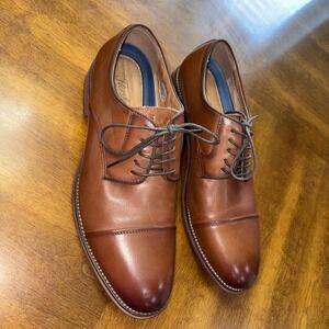 Men's Florsheim Rucci Cap Toe Oxford 11831- 221 Cognac LEATHER Size 12D Slip Res